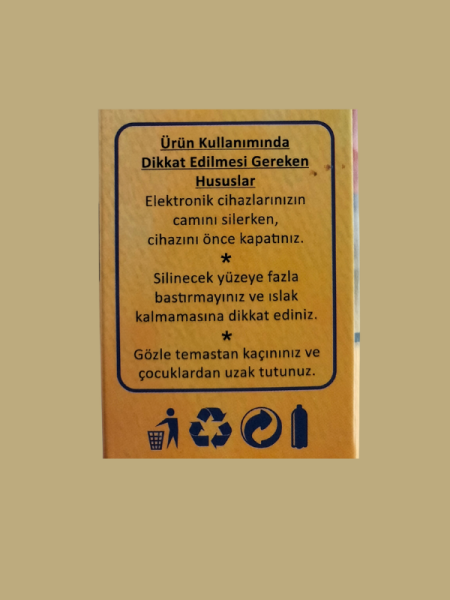 Gözlük ve Ekran Temizleme Spreyi, 100 ML Sprey ve Mikrofiber Bez
